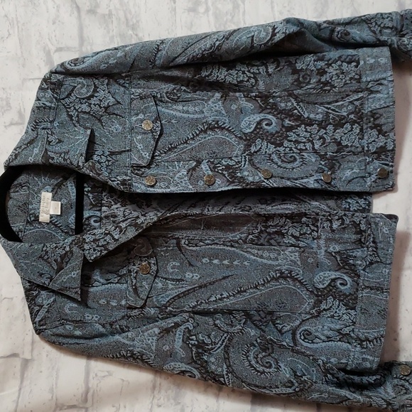 Blue Paisley Christopher & Banks Blazer, Medium - Picture 2 of 7